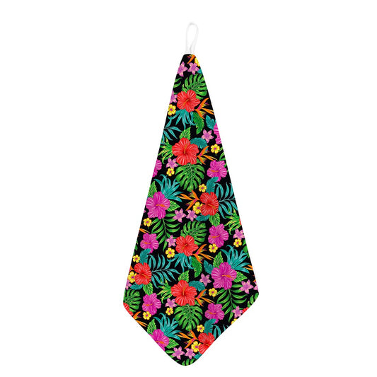 Colorful Hibiscus Flowers Pattern Print Hand Towel