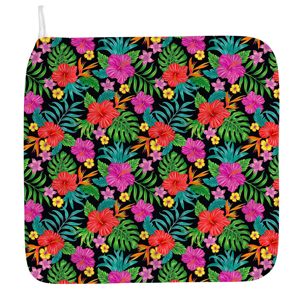 Colorful Hibiscus Flowers Pattern Print Hand Towel