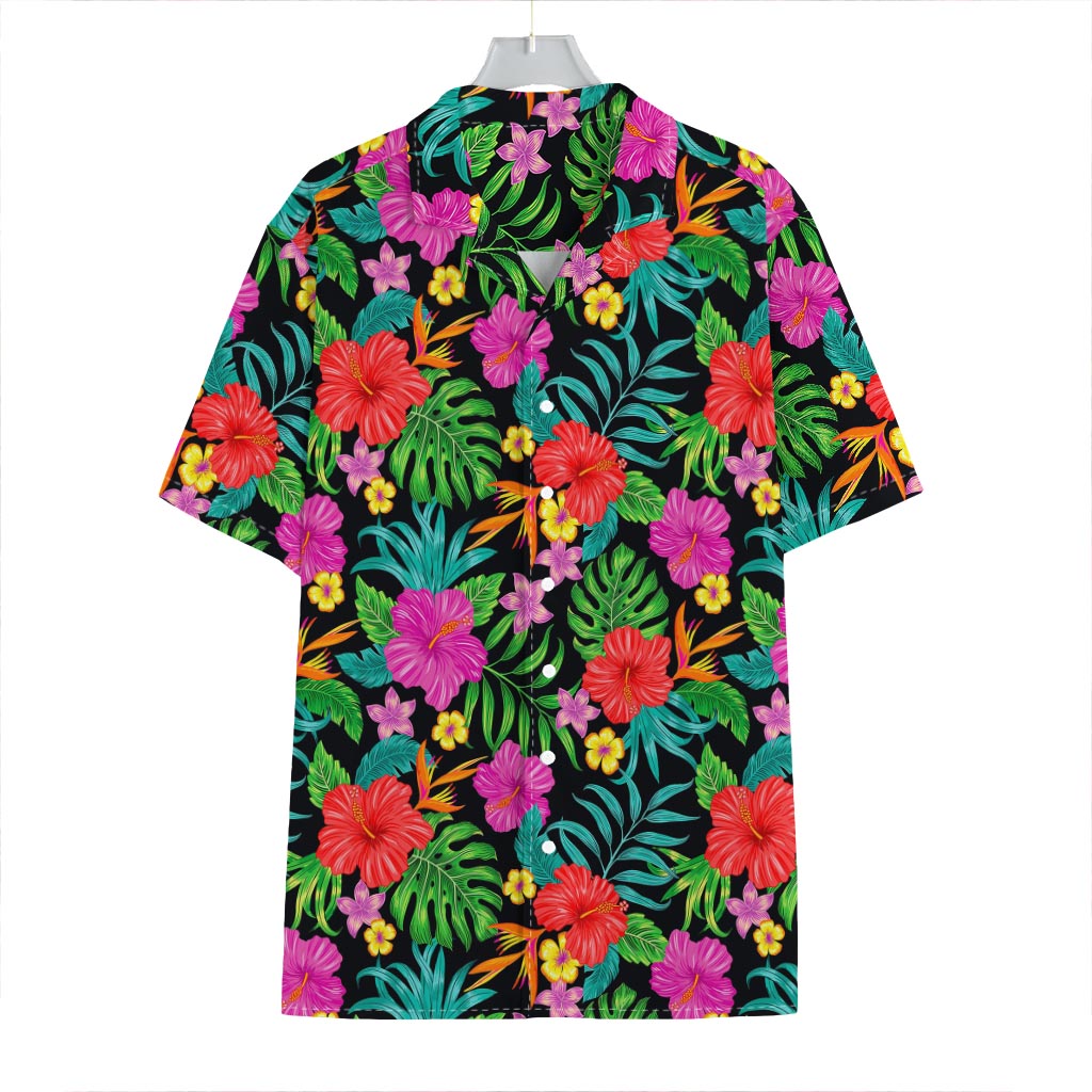 Colorful Hibiscus Flowers Pattern Print Hawaiian Shirt