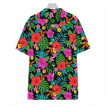 Colorful Hibiscus Flowers Pattern Print Hawaiian Shirt