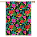 Colorful Hibiscus Flowers Pattern Print House Flag