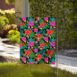 Colorful Hibiscus Flowers Pattern Print House Flag