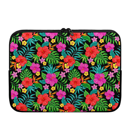 Colorful Hibiscus Flowers Pattern Print Laptop Sleeve