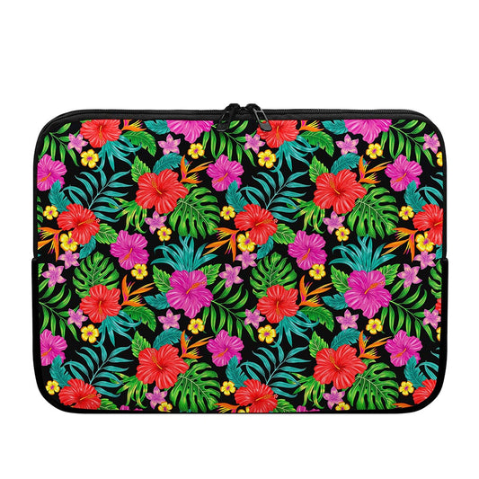 Colorful Hibiscus Flowers Pattern Print Laptop Sleeve