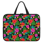 Colorful Hibiscus Flowers Pattern Print Laptop Sleeve With Handle
