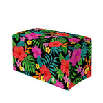 Colorful Hibiscus Flowers Pattern Print Leather Tissue Box Cover