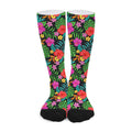 Colorful Hibiscus Flowers Pattern Print Long Socks