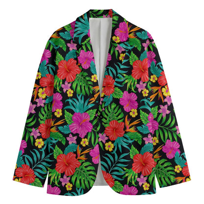 Colorful Hibiscus Flowers Pattern Print Men's Blazer