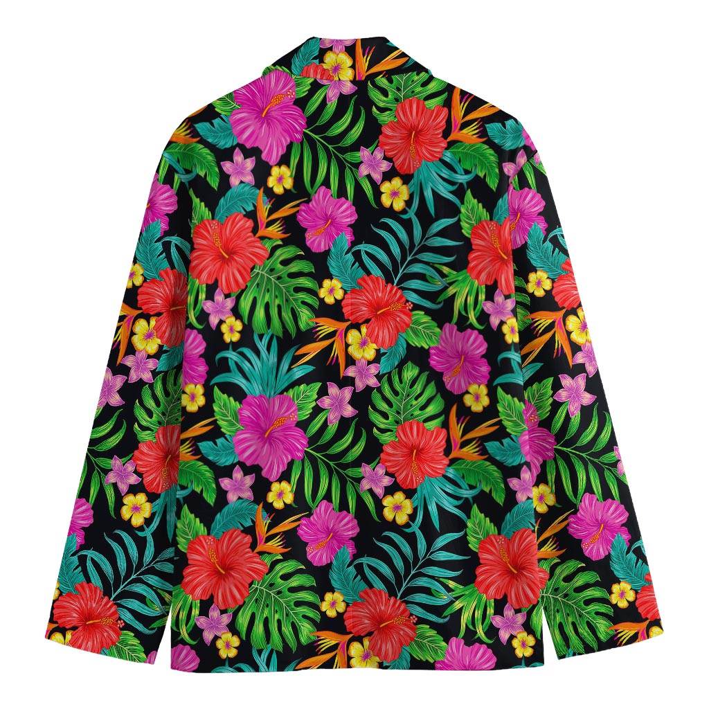 Colorful Hibiscus Flowers Pattern Print Men's Blazer