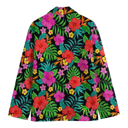 Colorful Hibiscus Flowers Pattern Print Men's Blazer