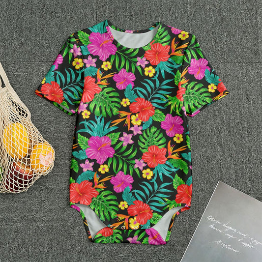 Colorful Hibiscus Flowers Pattern Print Men's Bodysuit