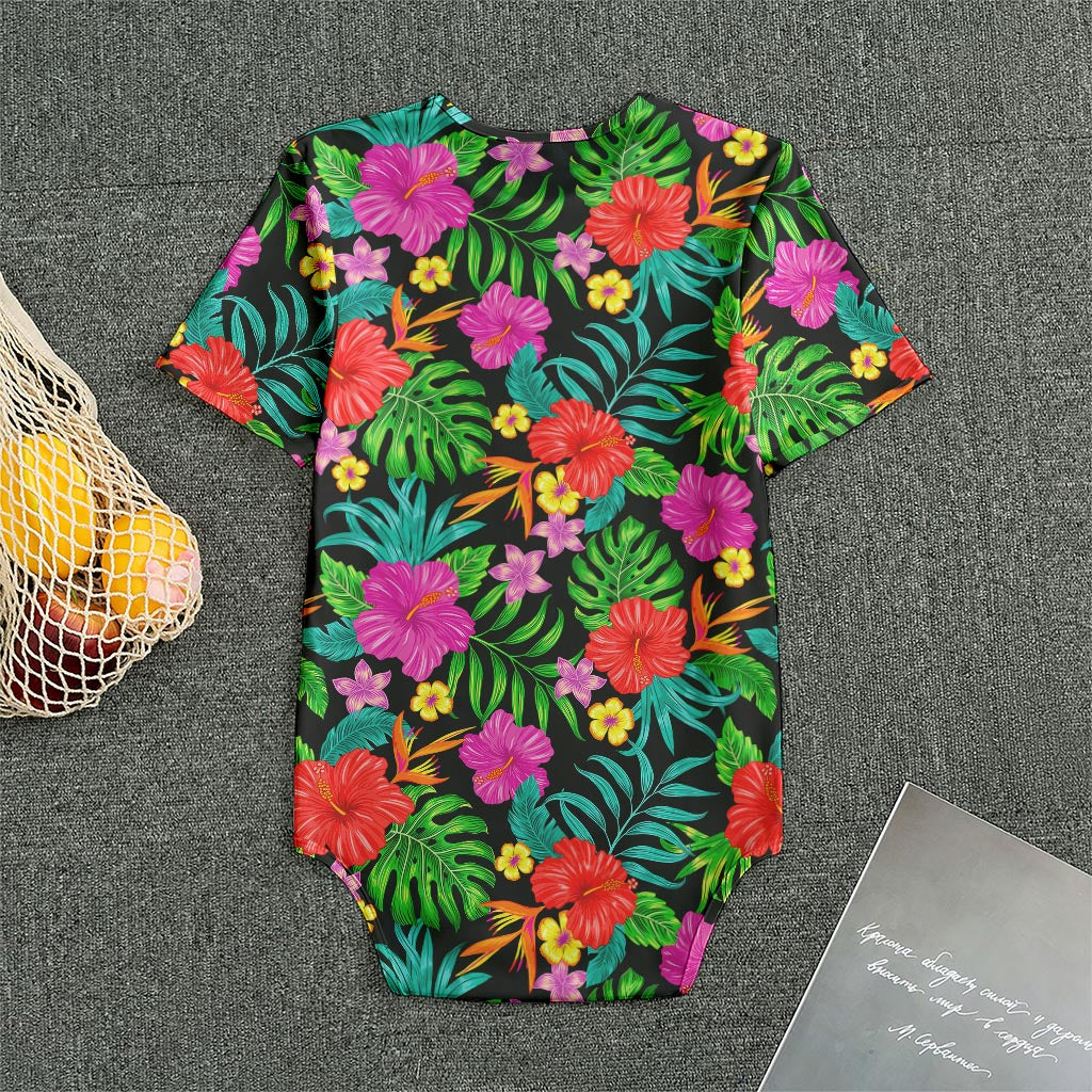 Colorful Hibiscus Flowers Pattern Print Men's Bodysuit