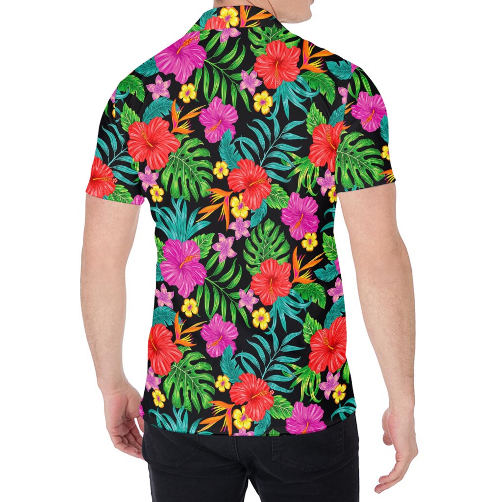 Colorful Hibiscus Flowers Pattern Print Men's Shirt