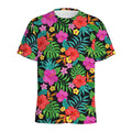 Colorful Hibiscus Flowers Pattern Print Men's Athletic T-Shirt