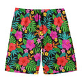Colorful Hibiscus Flowers Pattern Print Men's Swim Trunks