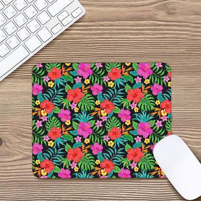 Colorful Hibiscus Flowers Pattern Print Mouse Pad