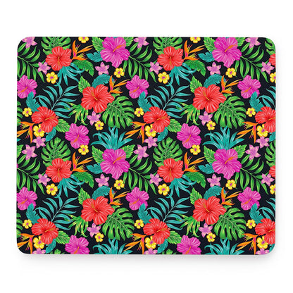 Colorful Hibiscus Flowers Pattern Print Mouse Pad