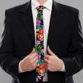 Colorful Hibiscus Flowers Pattern Print Necktie