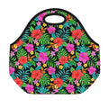 Colorful Hibiscus Flowers Pattern Print Neoprene Lunch Bag