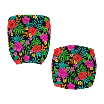 Colorful Hibiscus Flowers Pattern Print Office Chair Cover