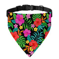 Colorful Hibiscus Flowers Pattern Print Over The Collar Dog Bandana