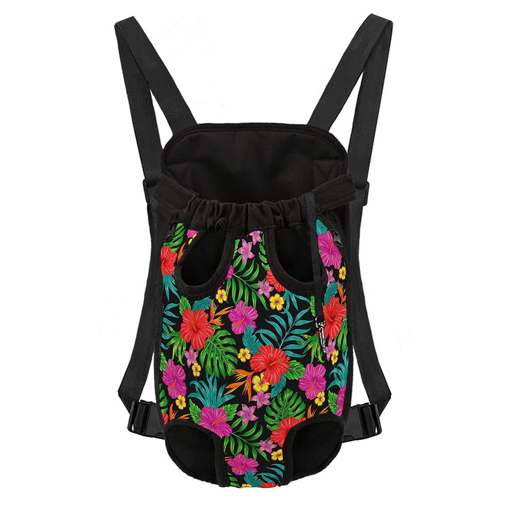 Colorful Hibiscus Flowers Pattern Print Pet Carrier Backpack