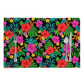 Colorful Hibiscus Flowers Pattern Print Placemat