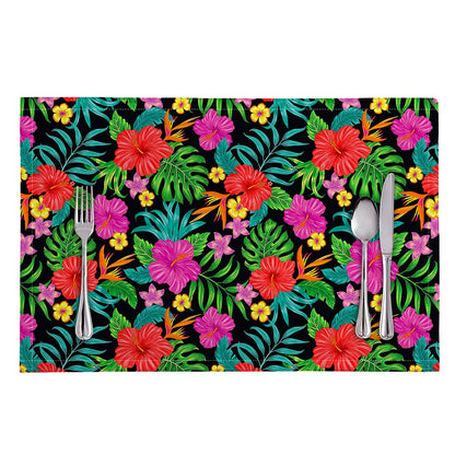 Colorful Hibiscus Flowers Pattern Print Placemat