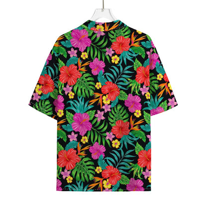 Colorful Hibiscus Flowers Pattern Print Rayon Hawaiian Shirt