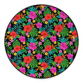Colorful Hibiscus Flowers Pattern Print Round Floor Mat