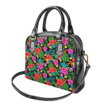 Colorful Hibiscus Flowers Pattern Print Shoulder Handbag