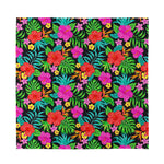 Colorful Hibiscus Flowers Pattern Print Silk Bandana