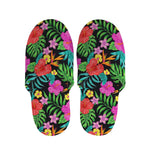 Colorful Hibiscus Flowers Pattern Print Slippers