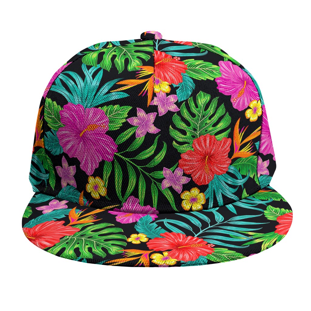 Colorful Hibiscus Flowers Pattern Print Snapback Cap