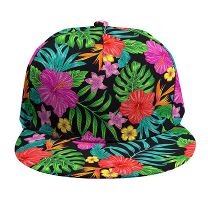 Colorful Hibiscus Flowers Pattern Print Snapback Cap