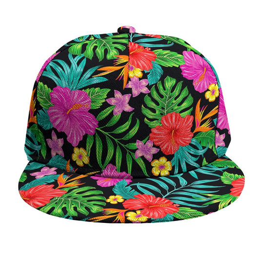 Colorful Hibiscus Flowers Pattern Print Snapback Cap
