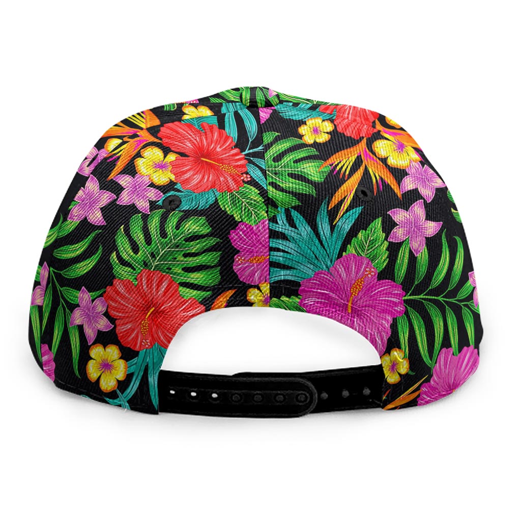 Colorful Hibiscus Flowers Pattern Print Snapback Cap