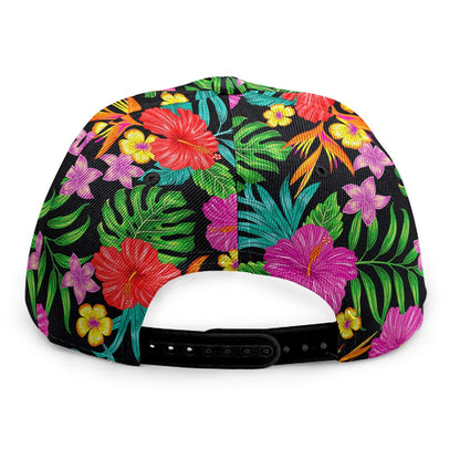 Colorful Hibiscus Flowers Pattern Print Snapback Cap