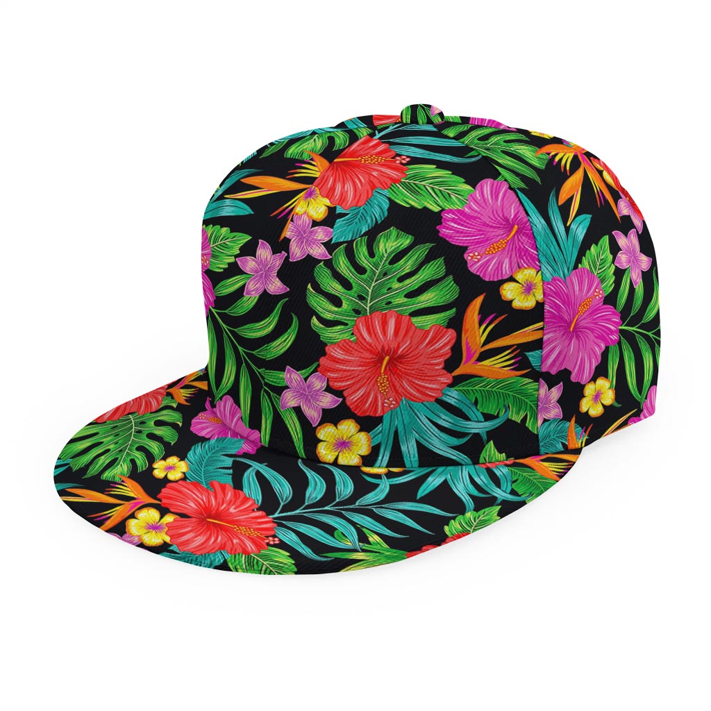 Colorful Hibiscus Flowers Pattern Print Snapback Cap