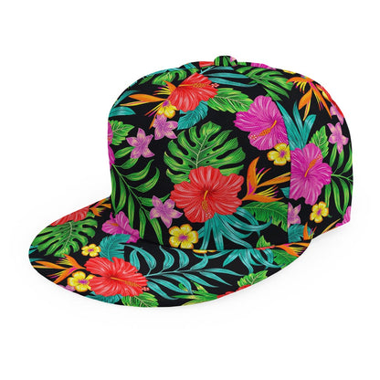 Colorful Hibiscus Flowers Pattern Print Snapback Cap