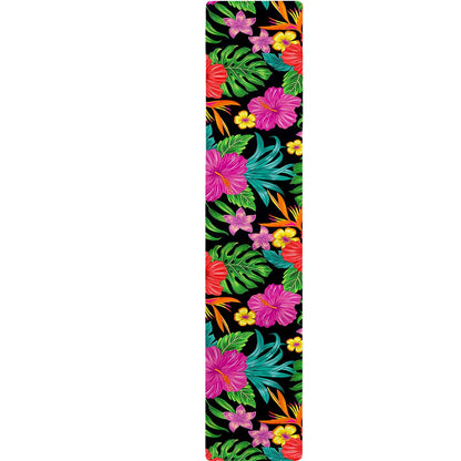Colorful Hibiscus Flowers Pattern Print Table Runner