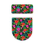 Colorful Hibiscus Flowers Pattern Print Toilet Lid And Tank Cover Set