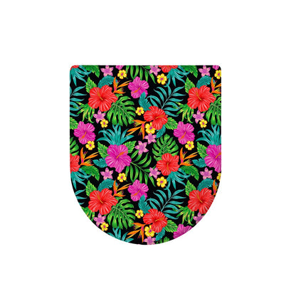 Colorful Hibiscus Flowers Pattern Print Toilet Lid Cover