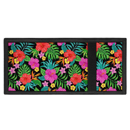 Colorful Hibiscus Flowers Pattern Print Trifold Wallet
