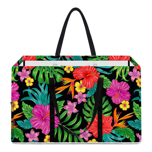 Colorful Hibiscus Flowers Pattern Print Utility Tote Bag
