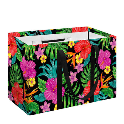 Colorful Hibiscus Flowers Pattern Print Utility Tote Bag