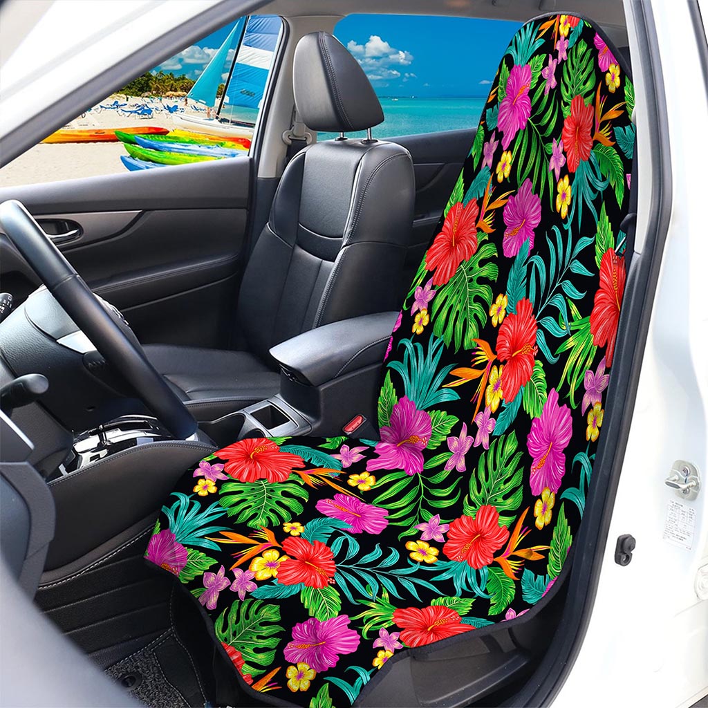 Colorful Hibiscus Flowers Pattern Print Waterproof Car Seat Cover