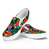 Colorful Hibiscus Flowers Pattern Print White Slip On Sneakers