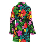 Colorful Hibiscus Flowers Pattern Print Women's Bathrobe