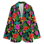 Colorful Hibiscus Flowers Pattern Print Women's Blazer